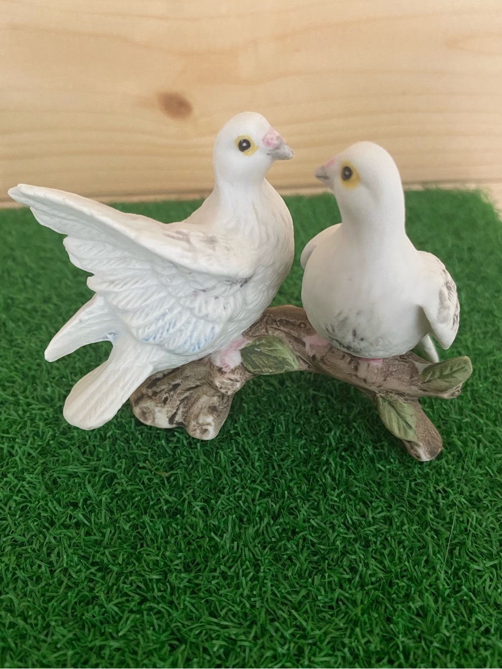 RARE Vintage Love Bird Doves on Branch Figurine Romantic Bird Decor Collectible